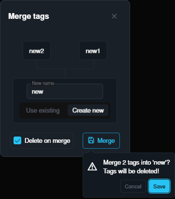 Delete on merge — new tag